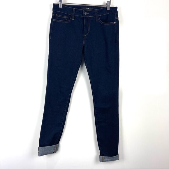 Joe's Jeans Dark Wash Skinny Jeans Cuffed Hems Women's Size 27 - Picture 1 of 8